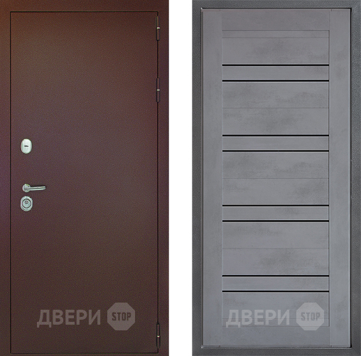 Входная металлическая Дверь Дверной континент Рубикон Медь Дизайн ФЛ-49 Бетон серый в Красногорск