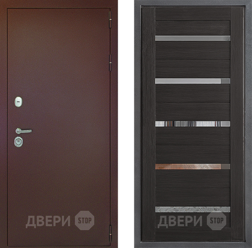Входная металлическая Дверь Дверной континент Рубикон Медь Дизайн ФЛ-47 Венге в Красногорск