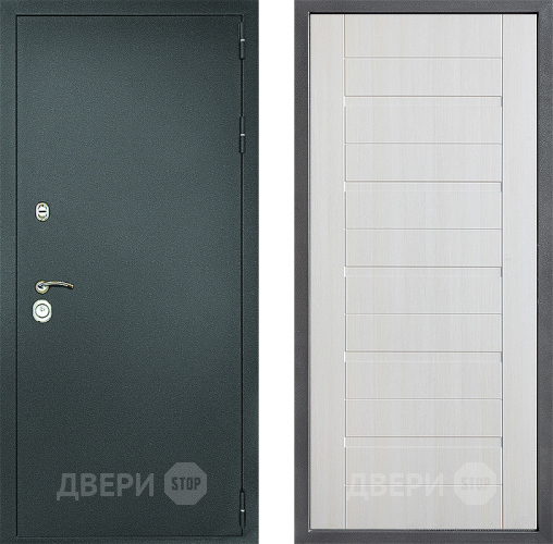 Входная металлическая Дверь Дверной континент Рубикон Серебро Дизайн ФЛ-70 Лиственница белая в Красногорск