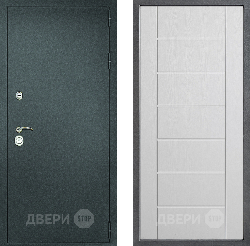 Дверь Дверной континент Рубикон Серебро Дизайн ФЛ-Лайн Белое дерево в Красногорск