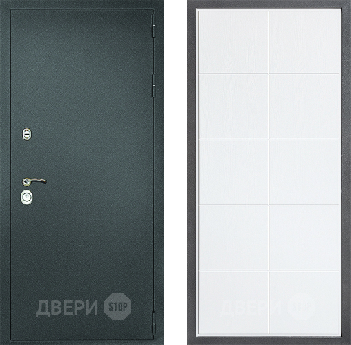 Входная металлическая Дверь Дверной континент Рубикон Серебро Дизайн ФЛ-Кватро Белое дерево в Красногорск