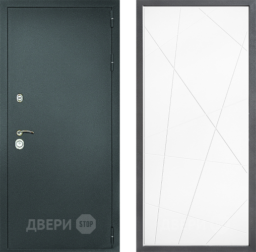 Входная металлическая Дверь Дверной континент Рубикон Серебро Дизайн ФЛ-655 Белый софт в Красногорск