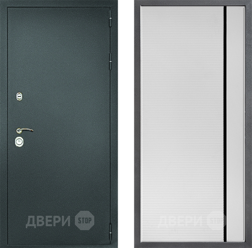 Дверь Дверной континент Рубикон Серебро Дизайн ФЛ-757 Черное Стекло Софт милк в Красногорск