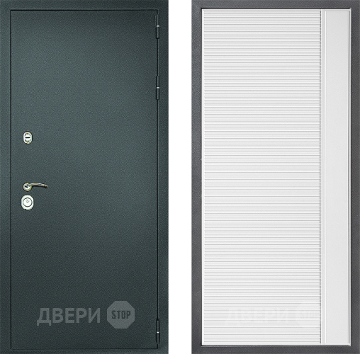 Входная металлическая Дверь Дверной континент Рубикон Серебро Дизайн ФЛ-757 Белое Стекло Софт милк в Красногорск