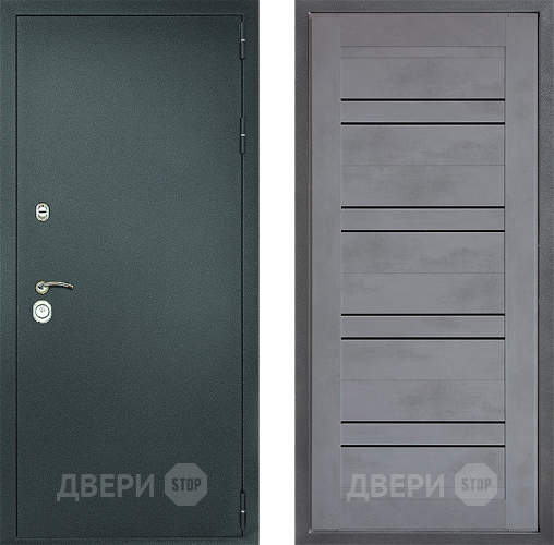 Дверь Дверной континент Рубикон Серебро Дизайн ФЛ-49 Бетон серый в Красногорск