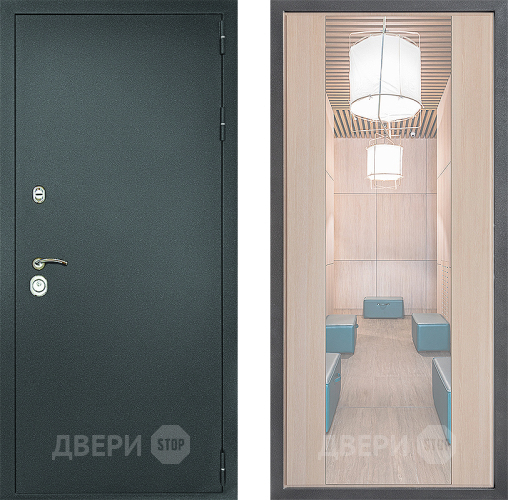 Входная металлическая Дверь Дверной континент Рубикон Серебро Дизайн ФЛЗ-1 Зеркало Капучино в Красногорск