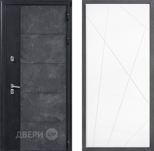 Входная металлическая Дверь Дверной континент ДК-15 Бетон ТЕРМО ФЛ-655 Белый софт в Красногорск