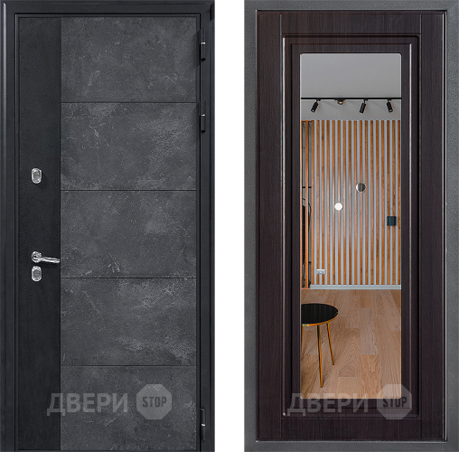 Дверь Дверной континент ДК-15 Бетон ТЕРМО ФЛЗ Зеркало Венге в Красногорск