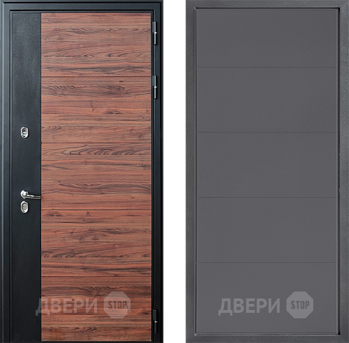 Входная металлическая Дверь Дверной континент ДК-15 Красное Дерево ТЕРМО ФЛ-649 Графит софт в Красногорск