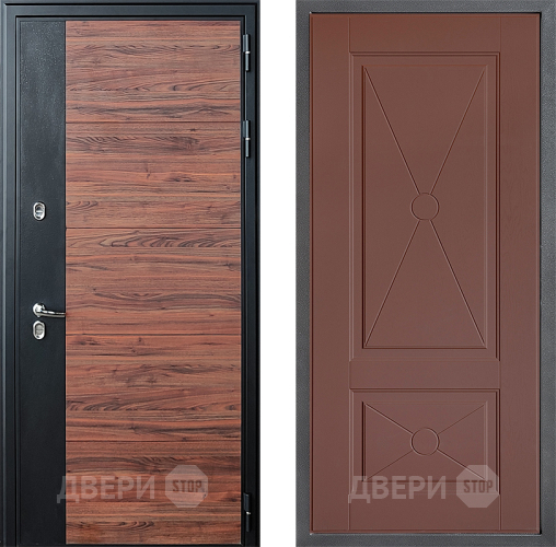 Входная металлическая Дверь Дверной континент ДК-15 Красное Дерево ТЕРМО ФЛ-617 Ясень шоколадный в Красногорск