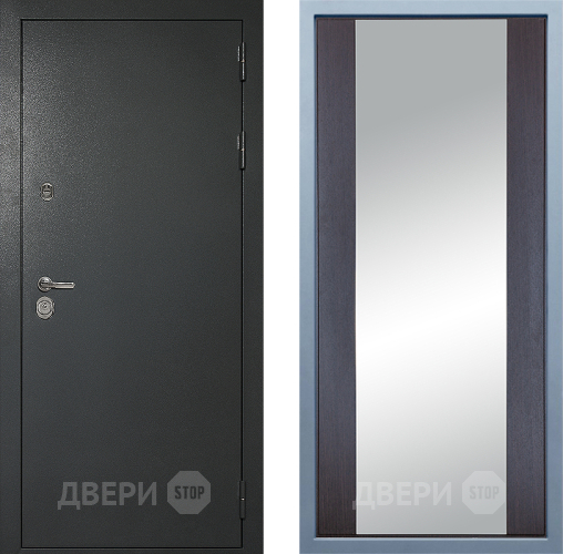 Входная металлическая Дверь Дива МД-40 Титан Д-15 Зеркало Венге в Красногорск