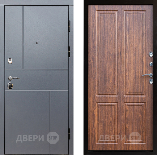 Входная металлическая Дверь Престиж Горизонт Грэй Премиум Орех светлый в Красногорск