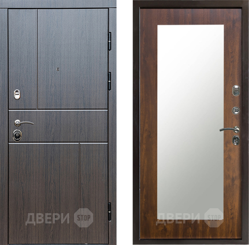 Входная металлическая Дверь Престиж Горизонт Венге Зеркло Пастораль Дуб в Красногорск