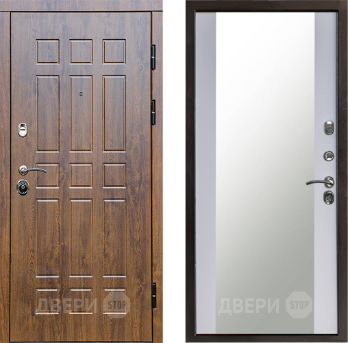 Входная металлическая Дверь Престиж Стандарт Зеркало Белый софт в Красногорск