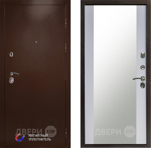 Дверь Престиж Медь Зеркало Белый софт в Красногорск