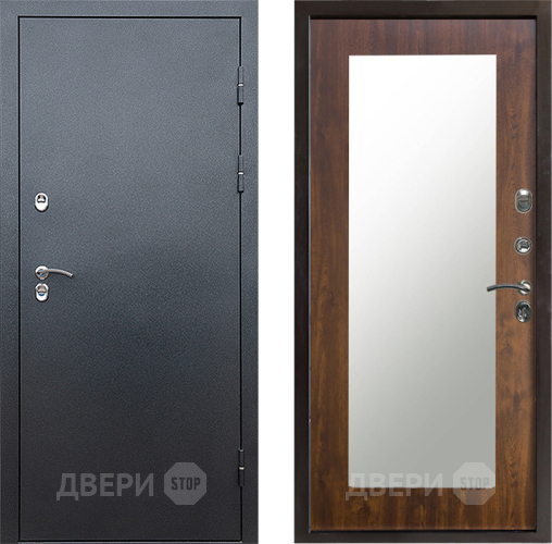 Входная металлическая Дверь Престиж TERMO с терморазрывом Снегирь Серебро Зеркало пастораль Дуб в Красногорск