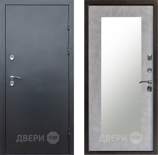 Входная металлическая Дверь Престиж TERMO с терморазрывом Снегирь Серебро Зеркало пастораль Бетон светлый в Красногорск
