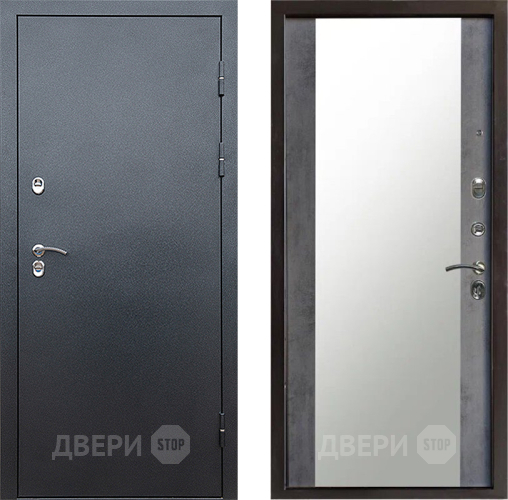 Дверь Престиж TERMO с терморазрывом Снегирь Серебро Зеркало Бетон темный в Красногорск