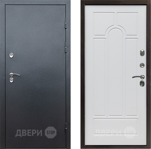 Входная металлическая Дверь Престиж TERMO с терморазрывом Снегирь Серебро Арка Белое дерево в Красногорск