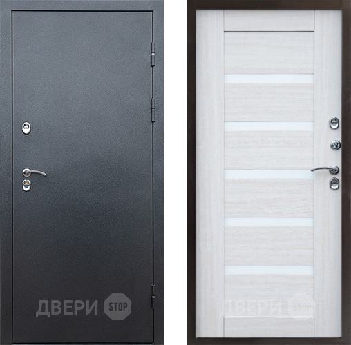 Входная металлическая Дверь Престиж TERMO с терморазрывом Снегирь Серебро Царга Лиственница белая в Красногорск