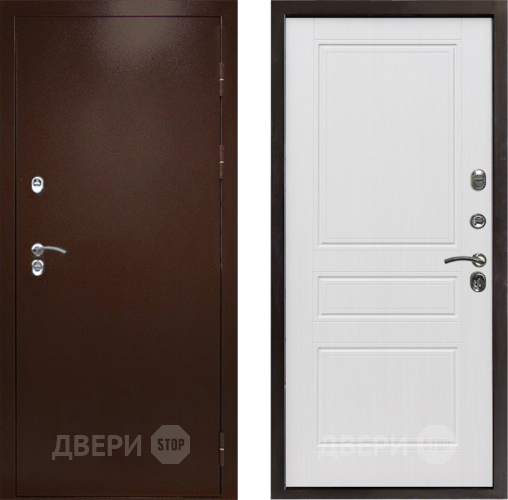 Входная металлическая Дверь Престиж TERMO с терморазрывом Снегирь Медь Классика Белое дерево в Красногорск