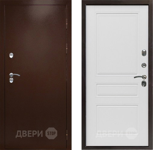 Входная металлическая Дверь Престиж TERMO с терморазрывом Снегирь Медь Классика Лиственница белая в Красногорск