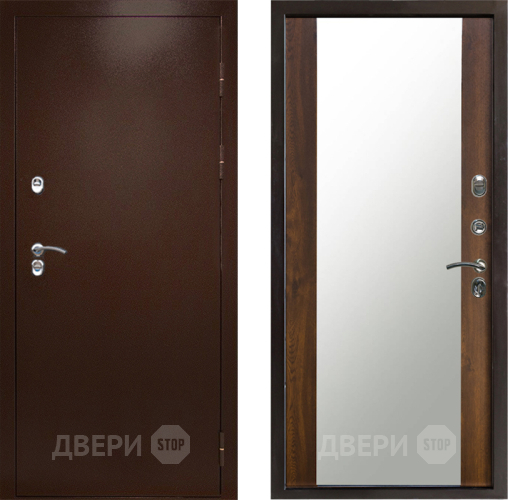 Входная металлическая Дверь Престиж TERMO с терморазрывом Снегирь Медь Зеркало Дуб в Красногорск