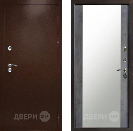 Входная металлическая Дверь Престиж TERMO с терморазрывом Снегирь Медь Зеркало Бетон темный в Красногорск