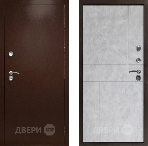 Входная металлическая Дверь Престиж TERMO с терморазрывом Снегирь Медь Горизонт Бетон светлый в Красногорск