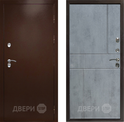 Входная металлическая Дверь Престиж TERMO с терморазрывом Снегирь Медь Горизонт Бетон темный в Красногорск