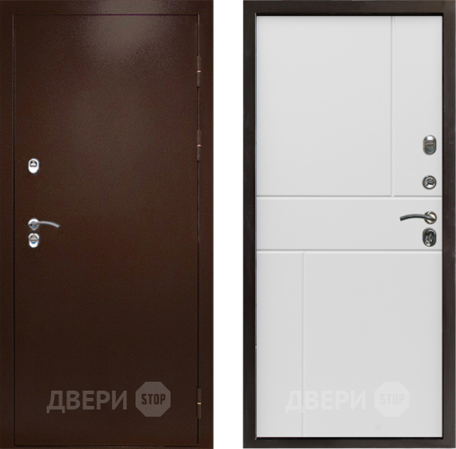 Входная металлическая Дверь Престиж TERMO с терморазрывом Снегирь Медь Горизонт Бетон белый в Красногорск