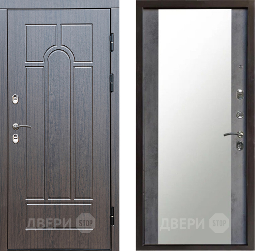 Дверь Престиж TERMO с терморазрывом Арка Зеркало Бетон темный в Красногорск