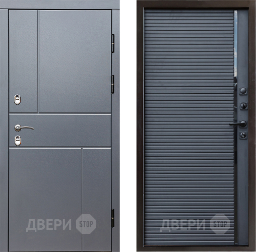 Входная металлическая Дверь Престиж TERMO с терморазрывом Горизонт Грэй Porte Черный кварц в Красногорск