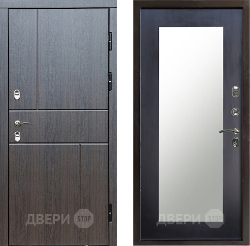 Входная металлическая Дверь Престиж TERMO с терморазрывом Горизонт Венге Зеркало пастораль Венге в Красногорск