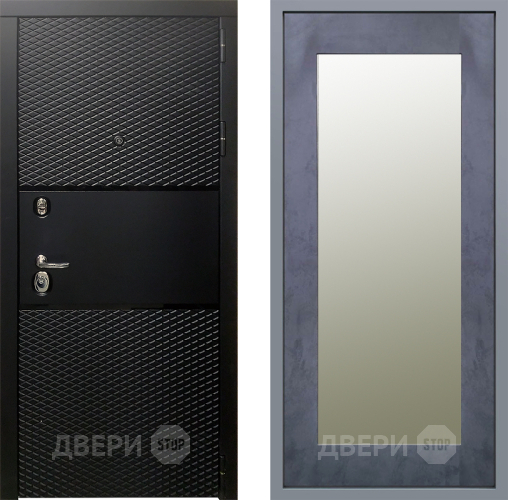 Дверь Заводские двери Тефлон Зеркало Модерн Бетон темный в Красногорск