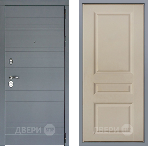 Дверь Заводские двери Лира Софт графит Стокгольм Шампань в Красногорск