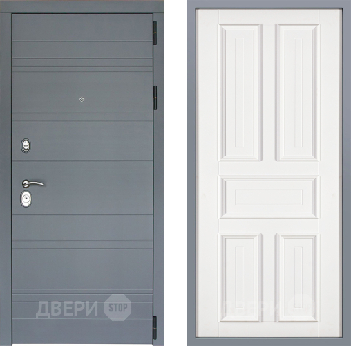 Дверь Заводские двери Лира Софт графит Уругвай Белый софт в Красногорск