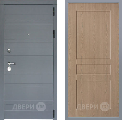Дверь Заводские двери Лира Софт графит К-2 Беленый дуб в Красногорск