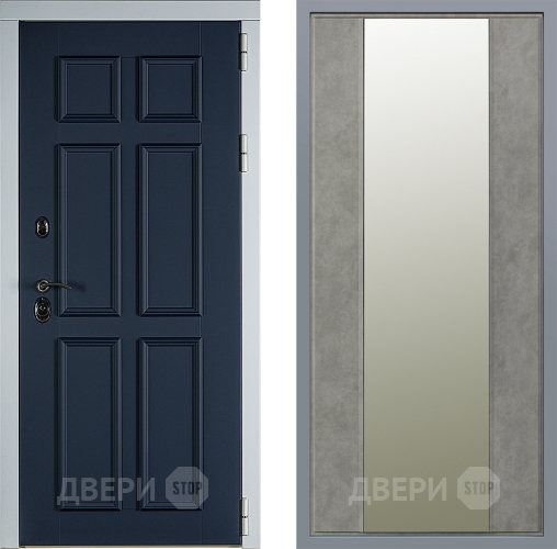 Дверь Заводские двери Стокгольм Зеркало Макси Бетон темный в Красногорск
