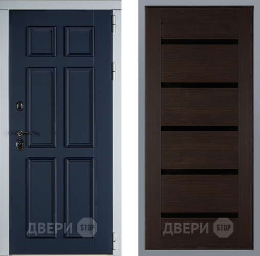 Дверь Заводские двери Стокгольм СБ-1 орех тисненый в Красногорск