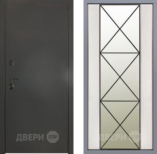 Дверь Заводские двери Эталон 3к антик серебро Зеркало Перфекто Структурное дерево в Красногорск