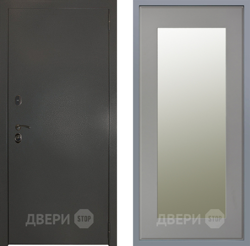 Дверь Заводские двери Эталон 3к антик серебро Зеркало Модерн Грей софт в Красногорск