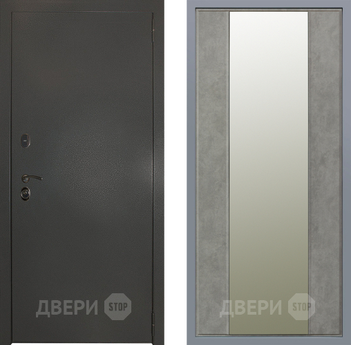 Дверь Заводские двери Эталон 3к антик серебро Зеркало Макси Бетон темный в Красногорск