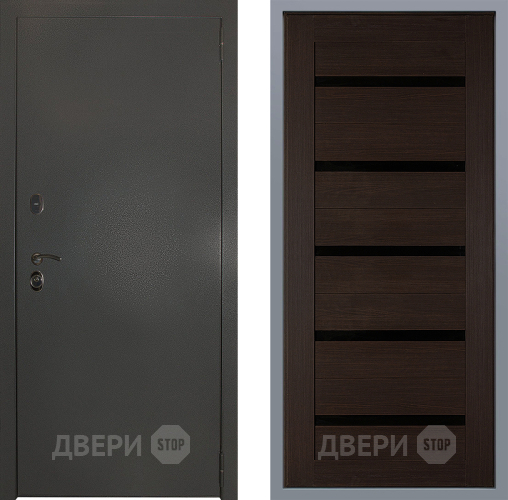Дверь Заводские двери Эталон 3к антик серебро СБ-1 орех тисненый в Красногорск