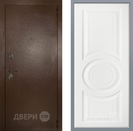 Дверь Заводские двери Эталон 3к антик медь Неаполь Лофт белый в Красногорск