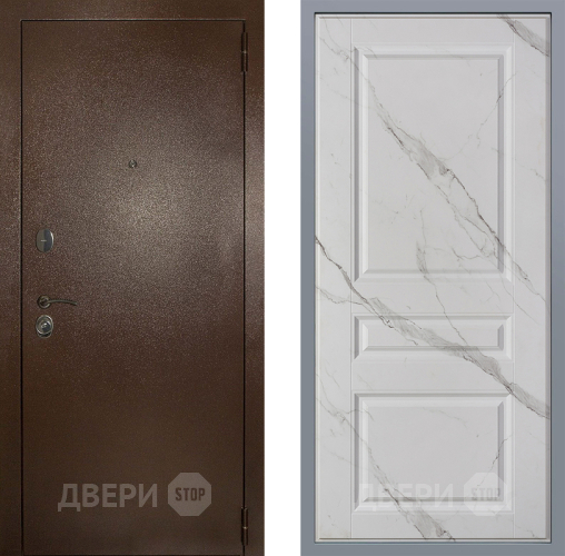 Дверь Заводские двери Эталон 3к антик медь Стокгольм Мрамор белый в Красногорск
