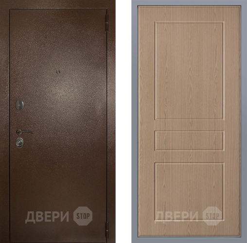 Дверь Заводские двери Эталон 3к антик медь К-2 Беленый дуб в Красногорск