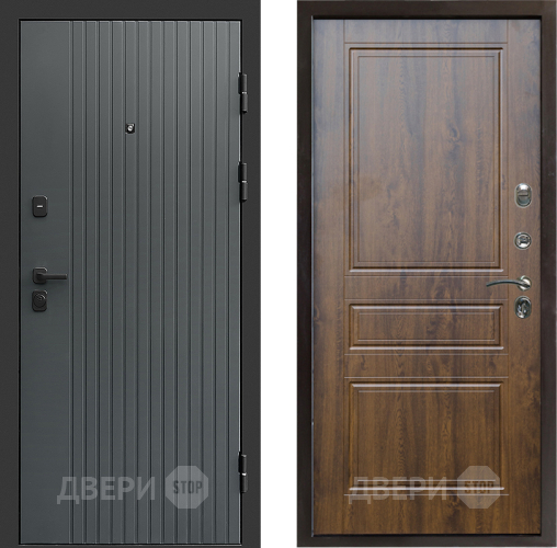 Входная металлическая Дверь Престиж Tvist Grey Классика Дуб в Красногорск