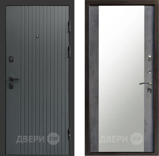Дверь Престиж Tvist Grey Зеркало Бетон темный в Красногорск