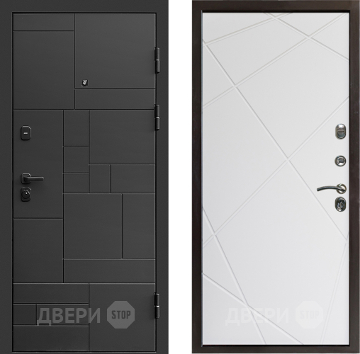Входная металлическая Дверь Престиж Kvadro Лучи Бетон белый в Красногорск